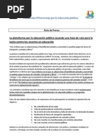 Nota de Prensa Asamblea por la educación 25 de septiembre