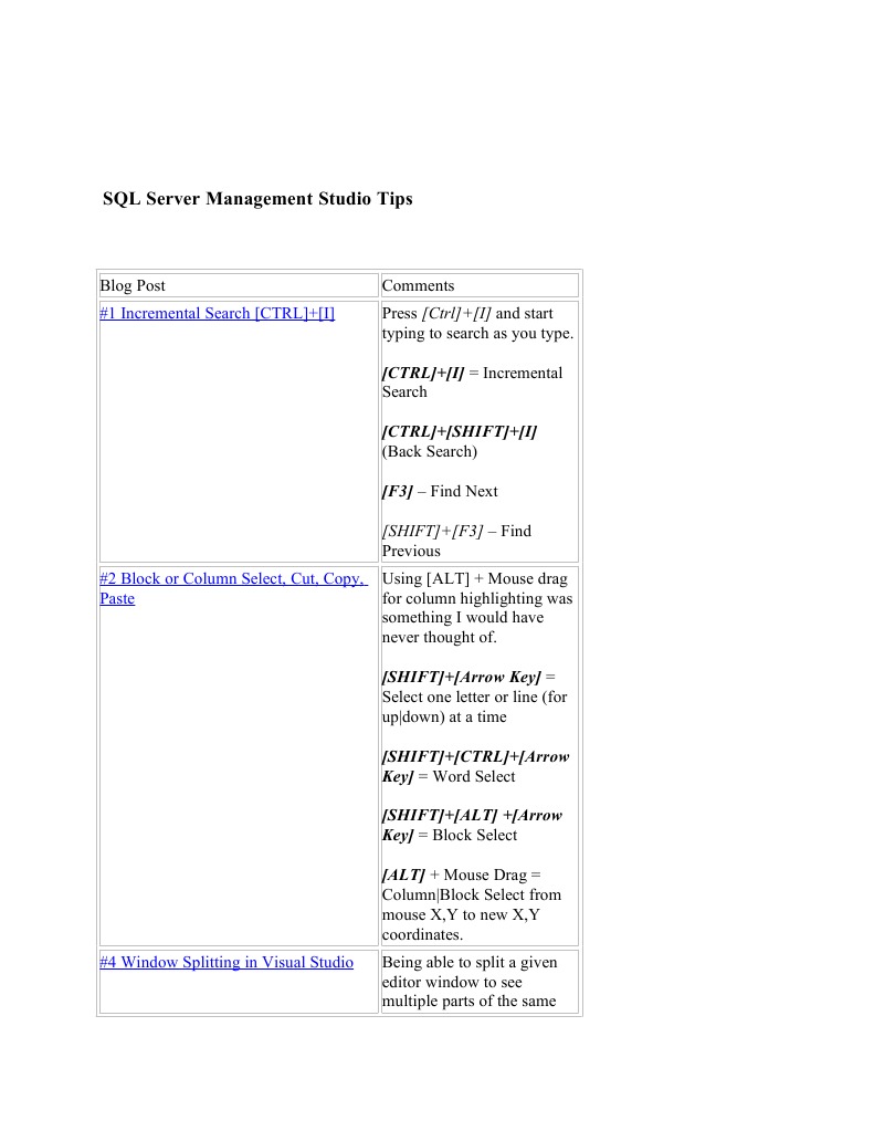 SQL Server Management Studio Tips | PDF | Computer Keyboard | Keyboard ...