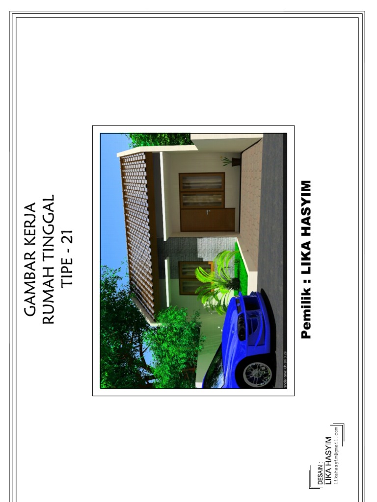 Gambar Kerja Sederhana Rumah Tipe 21