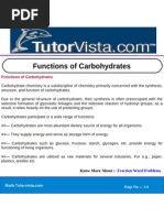 Functions of Carbohydrates