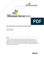 Microsoft Services For Netware 5.03 White Paper: Microsoft Corporation Published: April 2004