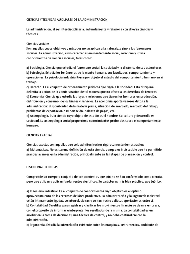 Ciencias y Tecnicas Auxiliares de La Administracion PDF Sociedad Ciencias sociales