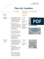 My Plan For Creation