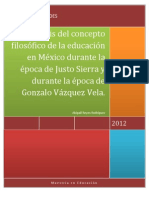 Análisis filosófico de la educación en México durante Justo Sierra y Gonzalo Vázquez Vela