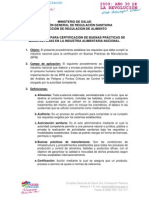 Procedimiento Para Certificacion de Buenas Practicas de Manufactural