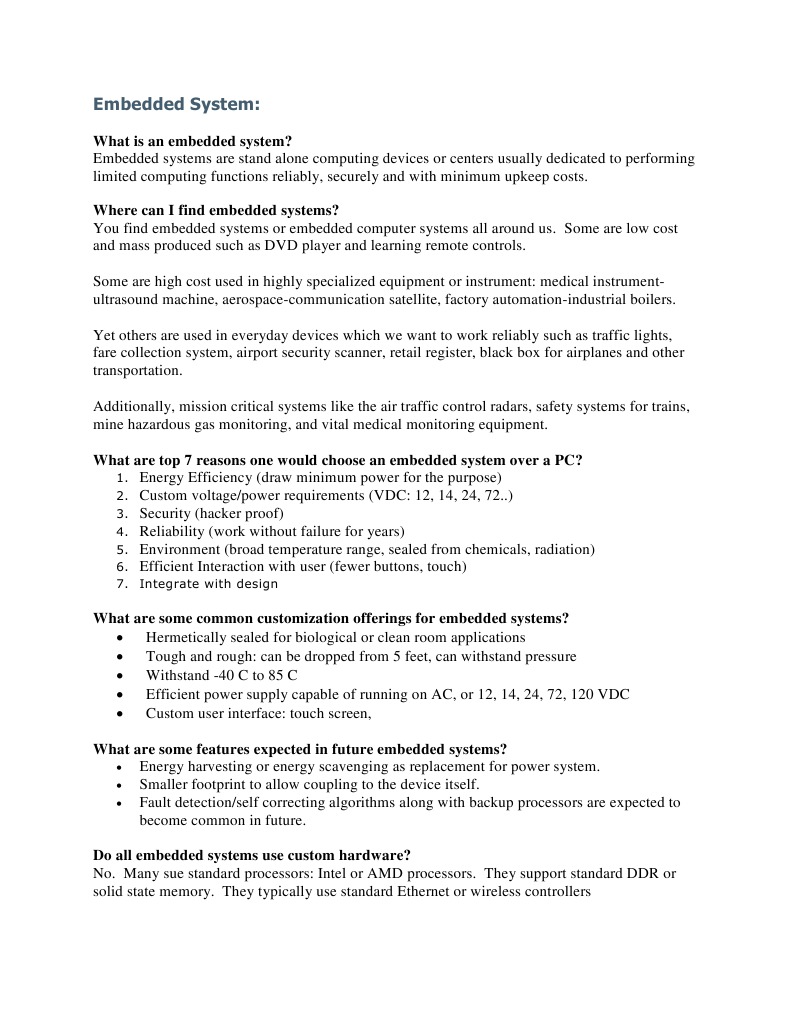 Understanding Embedded Systems and Their Benefits | PDF