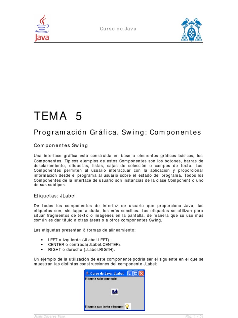 Curso Java - Componentes | PDF
