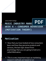 Music Industry Marketing 2 Week 4 - Consumer Behaviour (Motivation Theory)