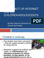 The Impact of Internet Use On Children/adolescents