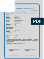 Carta de Venta de Vehículo