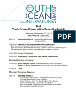 2012 Youth Ocean Conservation Summit Schedule