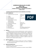 Silabo de Gestion de Proyectos de Ingenieria de Sistemas