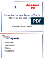 Come See The New Return To Title IV (R2T4) On The Web Product