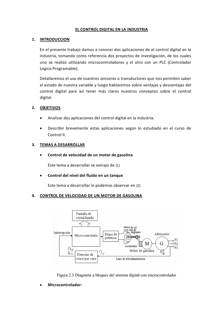 Control Digital en la Industria: Aplicaciones | PDF | Controlador ...