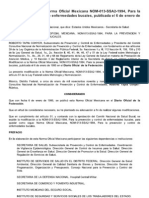 Modificacion A La Norma Oficial Mexicana, Nom-013-Ssa2-1994, para La Prevencion y Control de Enfermedades Bucales