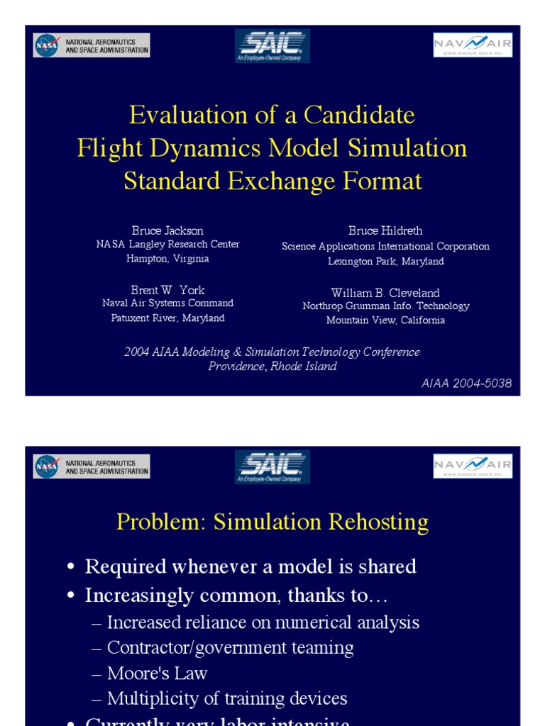 Evaluation of Flight Dynamics Model Simulation DAVEML PDF