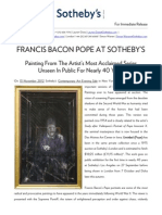 Sotheby's New York To Sell Francis Bacon's Untitled (Pope)