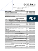 Calendario Académico 2012 - Sociología - UBA