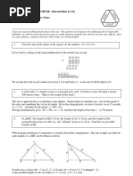 BMOS MENTORING SCHEME (Intermediate Level) October 2011 (Sheet 1) Solutions and Explanatory Notes