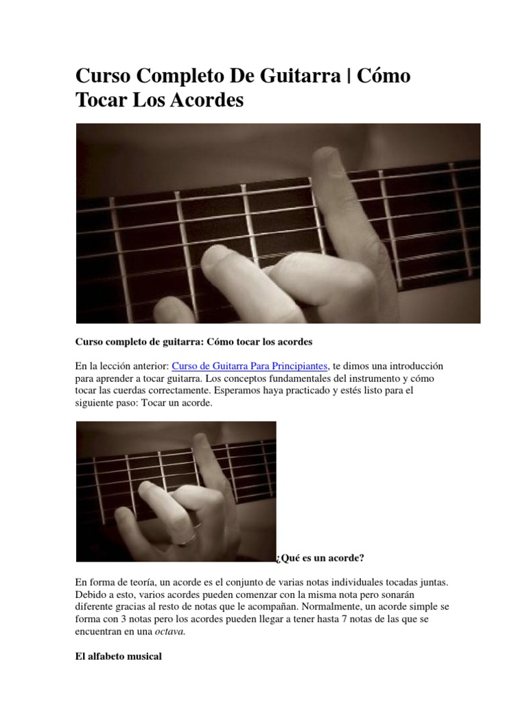 Curso Completo de Guitarra | Descargar gratis PDF | Acorde (Música ...