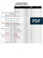 GCE A-Level Examination 2012 Timetable