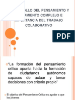 1-II Desarrollo del Pensamiento Cr+¡tico y Pensamiento complejo