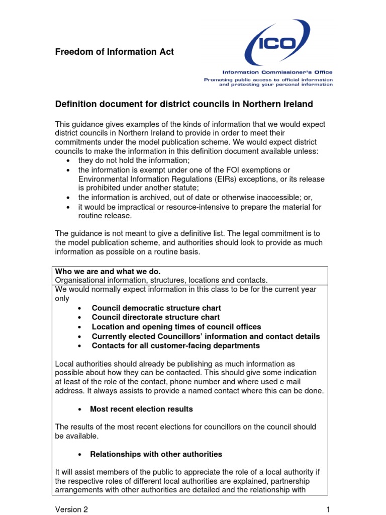 Northern Ireland District Councils v2 Model Publication Scheme PDF