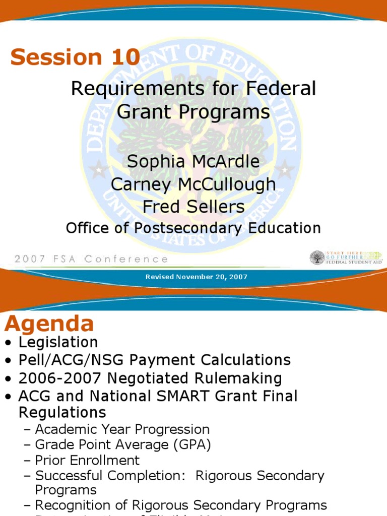 Federal Grant Program Requirements Guide | PDF | Academic Term | Students