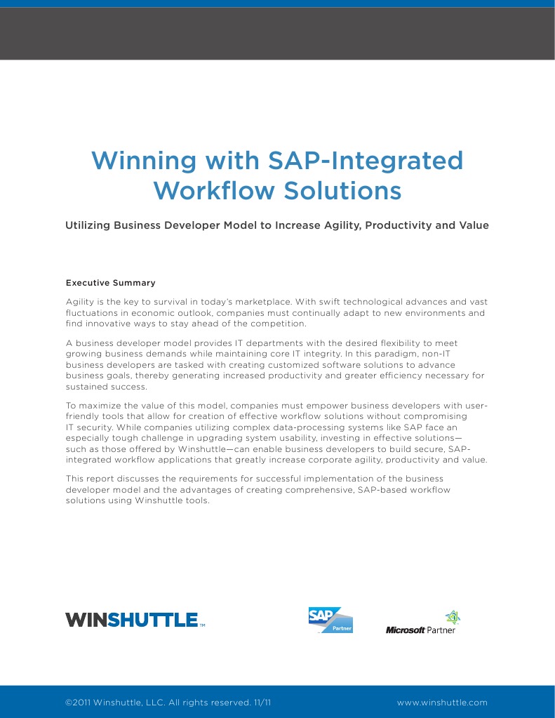Winshuttle SAPWorkflow Whitepaper en | PDF | Business Process ...