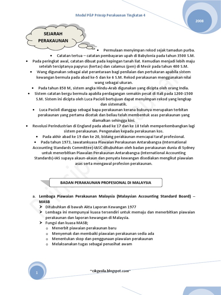 Nota Tingkatan 4 Prinsip Perkakaunan Pdf