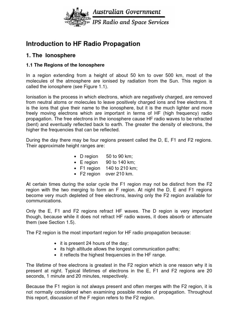 Introduction To Hf Radio Propagation Pdf Ionosphere Radio Propagation