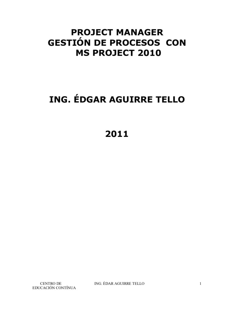 Manual Basico Project 2010 | PDF | Point and Click | Tabla (base de datos)
