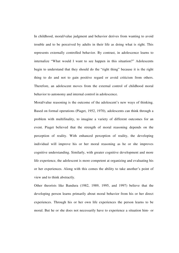 Adolescent Moral Development | PDF | Morality | Adolescence