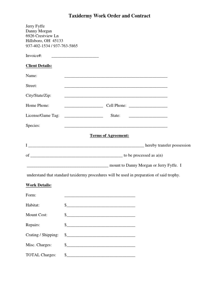 Contract / Work Order Agreement | PDF
