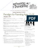 Parenting 3 Prov 1 - 8-9 Ages 13-19 Handout 093012