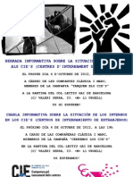 CARTELL XERRADA INFORMATIVA "TANQUEM ELS CIE's" AL CGB