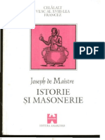 Joseph de Maistre Istorie si masonerie, antologie realizata de Danie Vighi