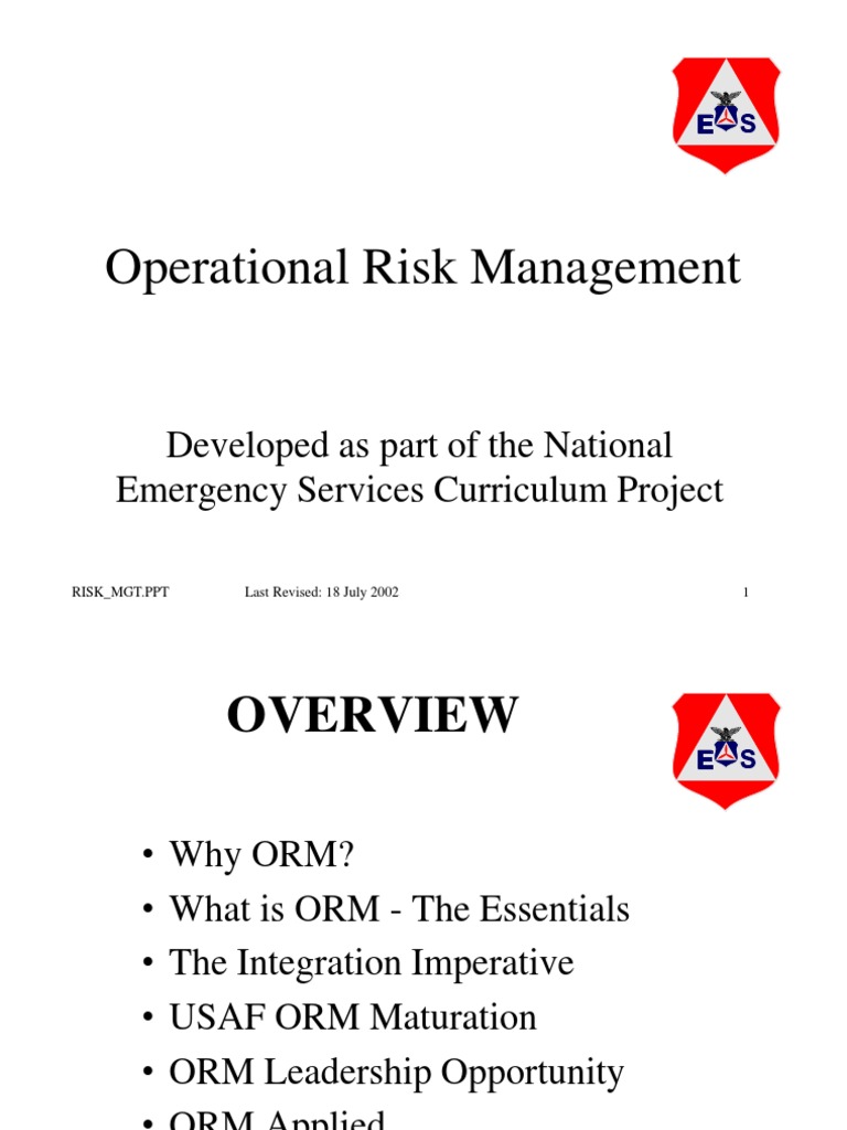 Operational Risk Management: Developed As Part of The National ...