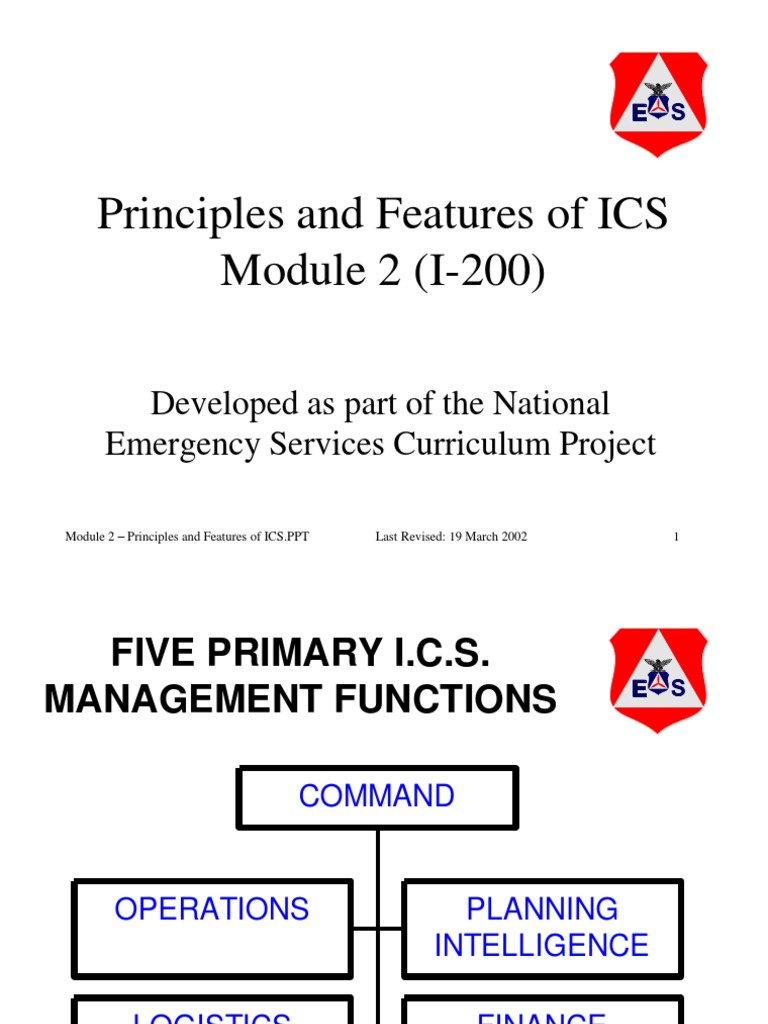 ICS Principles and Functions Overview | PDF | Incident Command System ...