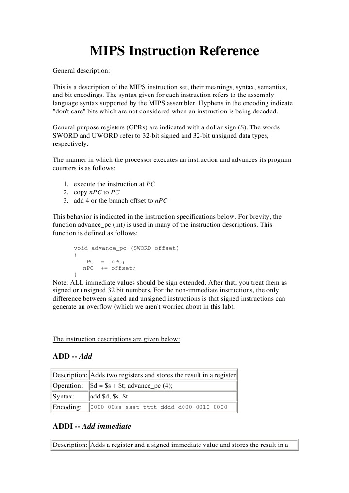 Mips Ir | PDF | Mips Instruction Set | Instruction Set