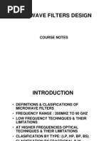 Microwave Filters Design: Course Notes