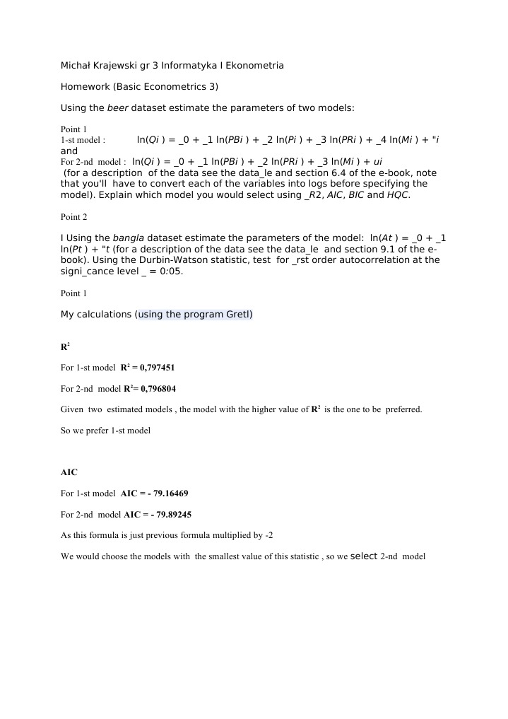Model Selection Using AIC and BIC | PDF | Teaching Methods & Materials