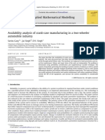 Availability Analysis of Crank-case Manufacturing in a Two-wheeler