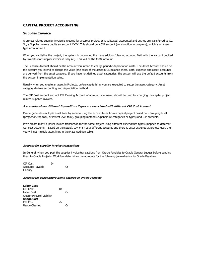 Capital Project Accounting | PDF | Expense | Depreciation