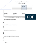 Quarterly self assessment form training report