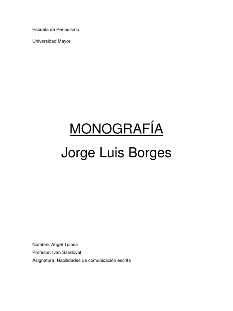 Jorge Luis Borges: Vida y Obra | PDF