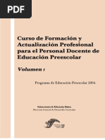 Curso de Formación y Actualizacion Profesional Para El Personal Docenrte de Educ Preesclar Vol 1