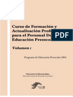 Curso de Formación y Actualizacion Profesional para El Personal Docenrte de Educ Preesclar Vol 1