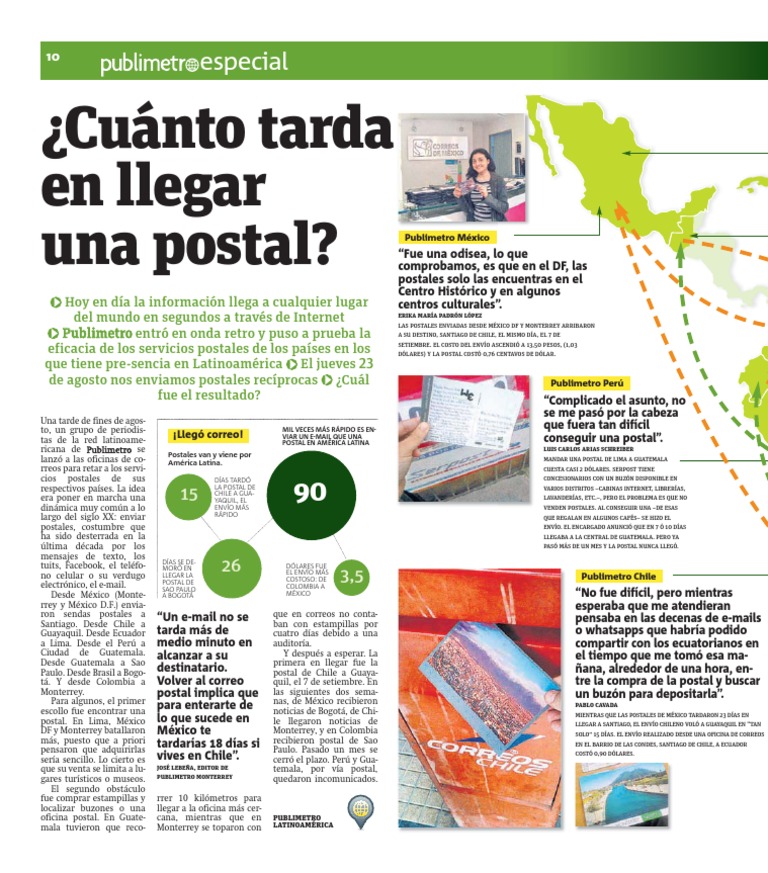 ¿Cuánto Tarda en Llegar Una Postal? PDF Correo electrónico