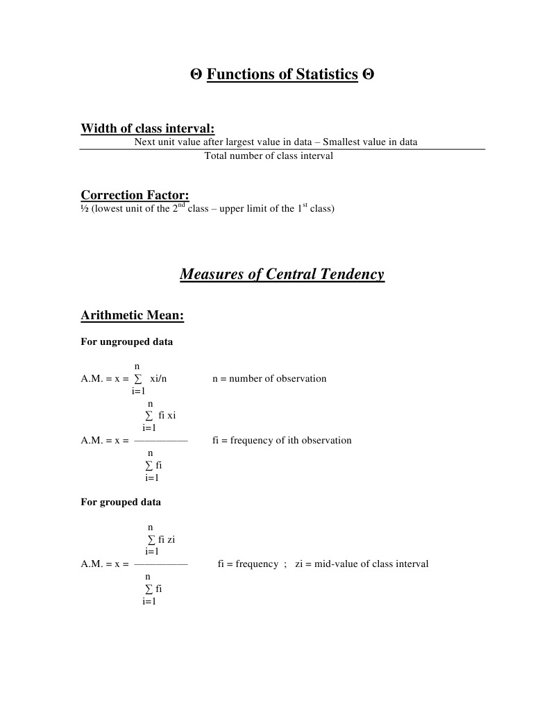 Functions of Statistics | PDF | Median | Mode (Statistics)